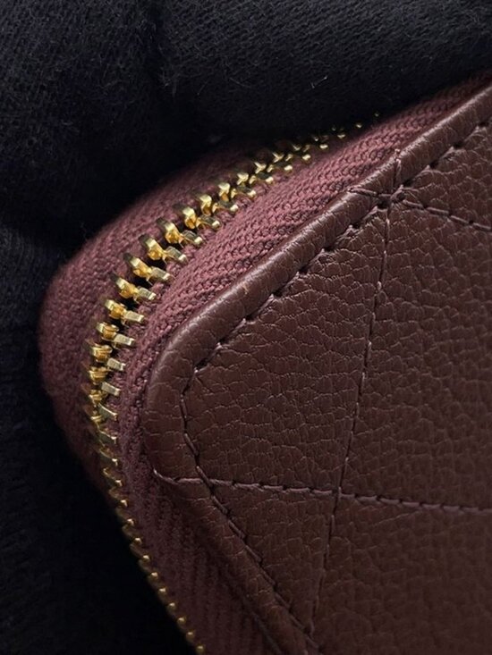 Chanel Bifold Wallet CC Logo Round Zip Compact Grain Gotoskin - Picture 7 of 10